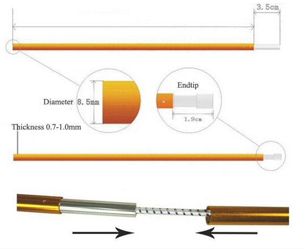 Aluminum tent pole with endtip